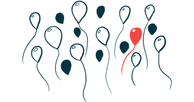 An illustration showing one red balloon among white and black balloons.