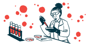 An illustration of a scientist working with samples in a lab.