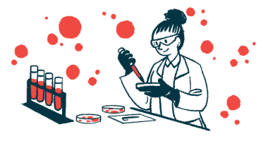 An illustration of a scientist working with samples in a lab.