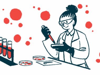 An illustration of a scientist working with samples in a lab.