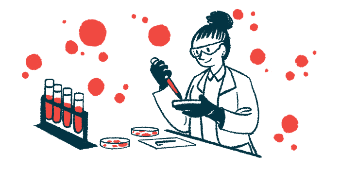 An illustration of a scientist working with samples in a lab.