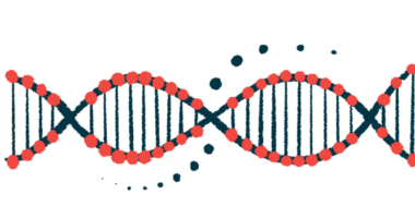 A depiction of a DNA double helix is shown.