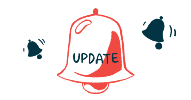 A large bell labeled 'update' in all capital letters is pictured between two smaller, ringing bells.