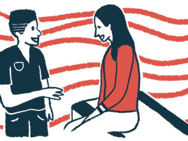 A nurse talks to a woman sitting on an exam table.