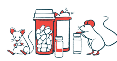 An illustration of mice surrounding prescription pill bottles.