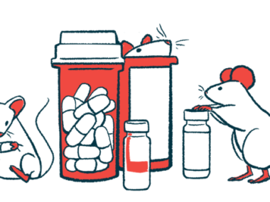 An illustration of mice surrounding prescription pill bottles.