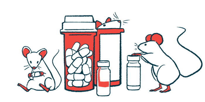 An illustration of mice surrounding prescription pill bottles.